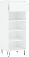 vidaXL - Schoenenkast - 40x36x105 - cm - bewerkt - hout - hoogglans - wit