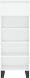vidaXL - Schoenenkast - 40x36x105 - cm - bewerkt - hout - hoogglans - wit