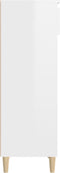 vidaXL - Schoenenkast - 40x36x105 - cm - bewerkt - hout - hoogglans - wit