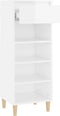 vidaXL - Schoenenkast - 40x36x105 - cm - bewerkt - hout - hoogglans - wit