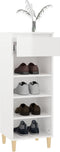 vidaXL - Schoenenkast - 40x36x105 - cm - bewerkt - hout - hoogglans - wit