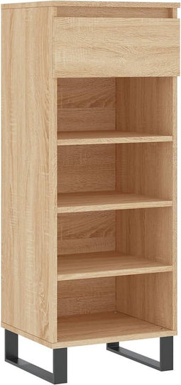 vidaXL - Schoenenkast - 40x36x105 - cm - bewerkt - hout - sonoma - eikenkleurig