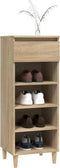 vidaXL - Schoenenkast - 40x36x105 - cm - bewerkt - hout - sonoma - eikenkleurig
