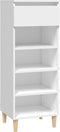 vidaXL - Schoenenkast - 40x36x105 - cm - bewerkt - hout - wit