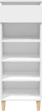 vidaXL - Schoenenkast - 40x36x105 - cm - bewerkt - hout - wit