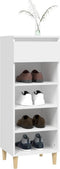 vidaXL - Schoenenkast - 40x36x105 - cm - bewerkt - hout - wit