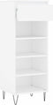 vidaXL - Schoenenkast - 40x36x105 - cm - bewerkt - hout - wit