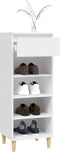 vidaXL - Schoenenkast - 40x36x105 - cm - bewerkt - hout - wit