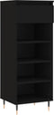 vidaXL - Schoenenkast - 40x36x105 - cm - bewerkt - hout - zwart