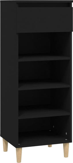 vidaXL - Schoenenkast - 40x36x105 - cm - bewerkt - hout - zwart