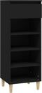 vidaXL - Schoenenkast - 40x36x105 - cm - bewerkt - hout - zwart