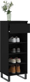vidaXL - Schoenenkast - 40x36x105 - cm - bewerkt - hout - zwart