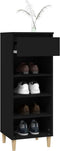 vidaXL - Schoenenkast - 40x36x105 - cm - bewerkt - hout - zwart