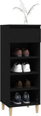 vidaXL - Schoenenkast - 40x36x105 - cm - bewerkt - hout - zwart