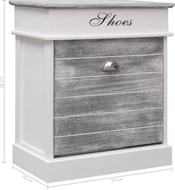 vidaXL - Schoenenkast - 50x28x58 - cm - paulowniahout - grijs