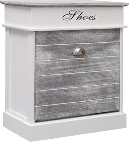 vidaXL - Schoenenkast - 50x28x58 - cm - paulowniahout - wit