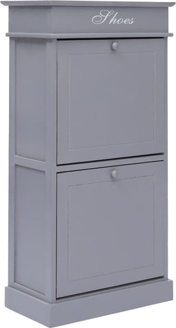 vidaXL - Schoenenkast - 50x28x98 - cm - paulowniahout - grijs