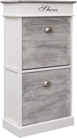 vidaXL - Schoenenkast - 50x28x98 - cm - paulowniahout - grijs
