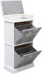 vidaXL - Schoenenkast - 50x28x98 - cm - paulowniahout - grijs