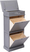 vidaXL - Schoenenkast - 50x28x98 - cm - paulowniahout - grijs
