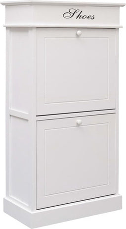 vidaXL - Schoenenkast - 50x28x98 - cm - paulowniahout - wit