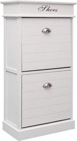 vidaXL - Schoenenkast - 50x28x98 - cm - paulowniahout - wit