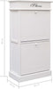 vidaXL - Schoenenkast - 50x28x98 - cm - paulowniahout - wit