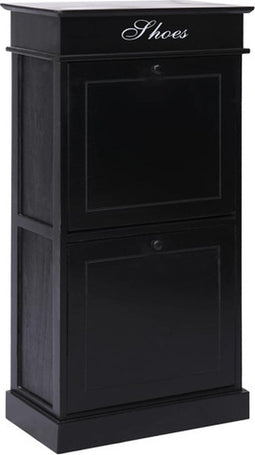 vidaXL - Schoenenkast - 50x28x98 - cm - paulowniahout - zwart
