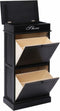 vidaXL - Schoenenkast - 50x28x98 - cm - paulowniahout - zwart
