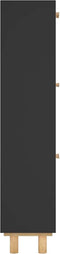vidaXL - Schoenenkast - 52x25x115 - cm - bewerkt - hout - en - rattan - zwart