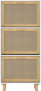 vidaXL - Schoenenkast - 52x25x115 - cm - bewerkt - hout - en - natuurlijk - rattan - wit