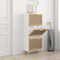 vidaXL - Schoenenkast - 52x25x115cm - bewerkt - hout - & - natuurlijk - rattan - bruin