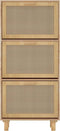 vidaXL - Schoenenkast - 52x25x115cm - bewerkt - hout - & - natuurlijk - rattan - bruin