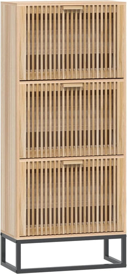 vidaXL - Schoenenkast - 52x25x120 - cm - bewerkt - hout