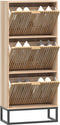 vidaXL - Schoenenkast - 52x25x120 - cm - bewerkt - hout