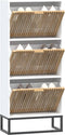 vidaXL - Schoenenkast - 52x25x120 - cm - bewerkt - hout - wit