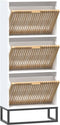 vidaXL - Schoenenkast - 52x25x120 - cm - bewerkt - hout - wit