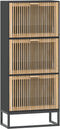 vidaXL - Schoenenkast - 52x25x120 - cm - bewerkt - hout - zwart