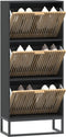 vidaXL - Schoenenkast - 52x25x120 - cm - bewerkt - hout - zwart
