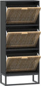 vidaXL - Schoenenkast - 52x25x120 - cm - bewerkt - hout - zwart