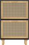 vidaXL - Schoenenkast - 52x25x80 - cm - bewerkt - hout - en - rattan - zwart