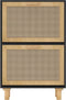 vidaXL - Schoenenkast - 52x25x80 - cm - bewerkt - hout - en - rattan - zwart