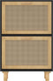vidaXL - Schoenenkast - 52x25x80 - cm - bewerkt - hout - en - rattan - zwart