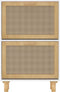 vidaXL - Schoenenkast - 52x25x80 - cm - bewerkt - hout - en - natuurlijk - rattan - wit