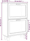 vidaXL - Schoenenkast - 52x25x80 - cm - bewerkt - hout - & - natuurlijk - rattan - bruin