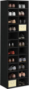 vidaXL - Schoenenkast - 54x34x183 - cm - bewerkt - hout - zwart