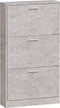vidaXL - Schoenenkast - 59x17x108 - cm - bewerkt - hout - betongrijs