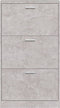 vidaXL - Schoenenkast - 59x17x108 - cm - bewerkt - hout - betongrijs
