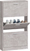 vidaXL - Schoenenkast - 59x17x108 - cm - bewerkt - hout - betongrijs