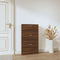 vidaXL - Schoenenkast - 59x17x108 - cm - bewerkt - hout - bruin - eikenkleur
